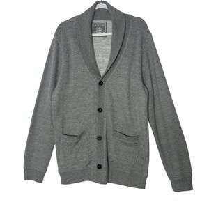 Nuco Cardigan Sweater Mens XL Gray Knit Button Up Cotton Pockets Stretch Outdoor